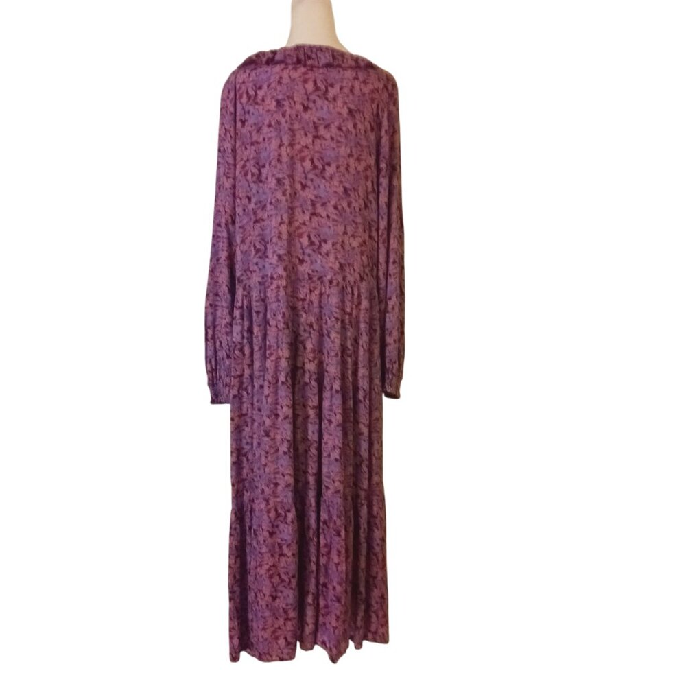 Chelsea & Violet Floral Purple Tiered Maxi Dress Size Medium, Boho, Cottagecore - Picture 3 of 16
